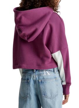 Sweat Calvin Klein Couleur Block Morado Fille