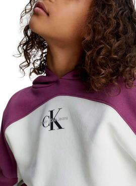 Sweat Calvin Klein Couleur Block Morado Fille