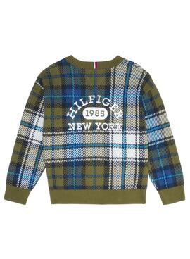 Pull Tommy Hilfiger Tartan Vert pour Garçon