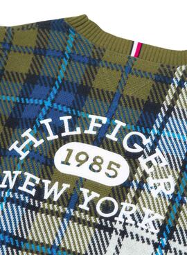 Pull Tommy Hilfiger Tartan Vert pour Garçon