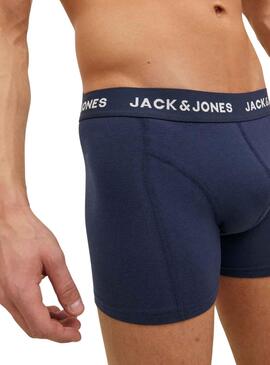 Pack 3 Slip Jack & Jones Bleu Marine Homme