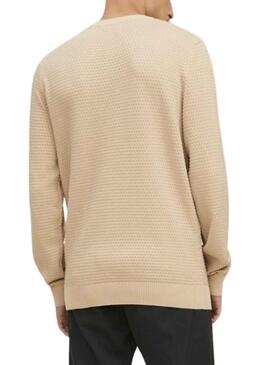 Pull Jack & Jones Atlas Beige pour Homme