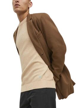 Pull Jack & Jones Atlas Beige pour Homme