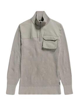 Pull G-Star Army Zip Up Gris pour Homme