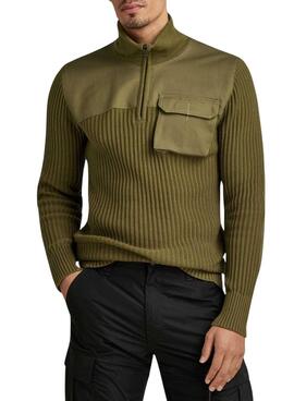 Pull G-Star Army Zip Up Vert pour Homme