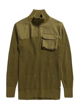 Pull G-Star Army Zip Up Vert pour Homme