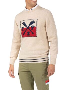 Pull El Pulpo Testuya Beige pour Homme