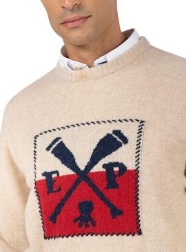 Pull El Pulpo Testuya Beige pour Homme