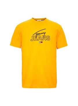 T-Shirt Script Tommy Jeans Jaune Homme