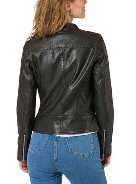 Veste Naf Naf Cuir Noire pour Femme