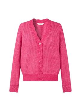 Veste Naf Naf Knitted Fuschia pour Femme