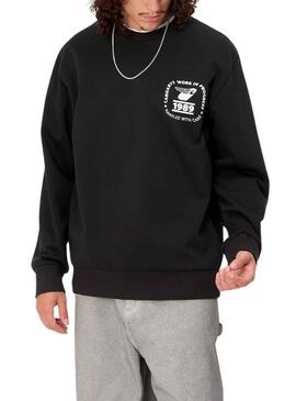 Sweat Timbre Carhartt State Noire pour Homme