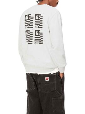 Sweat Timbre Carhartt State Blanc pour Homme