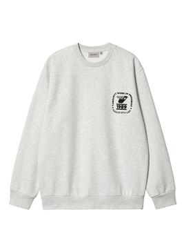 Sweat Timbre Carhartt State Blanc pour Homme