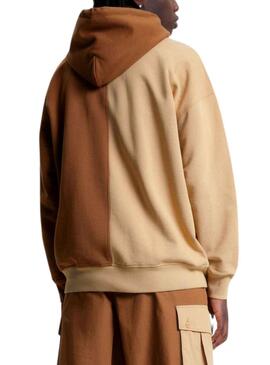 Sweat Tommy Jeans Relaxed Université Beige Homme