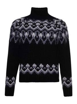 Pull Superdry Vintage Slouchy Noire Jacquard