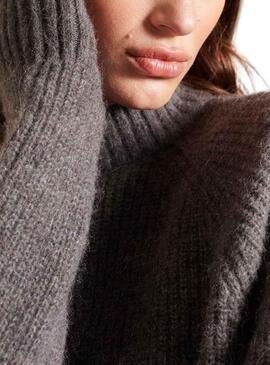 Pull Superdry Alpaca Blend Gris pour Femme