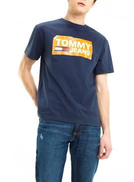 T-Shirt Tommy Jeans Scratched Marino Homme
