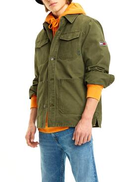 Veste Tommy Jeans Cargo Vert Homme