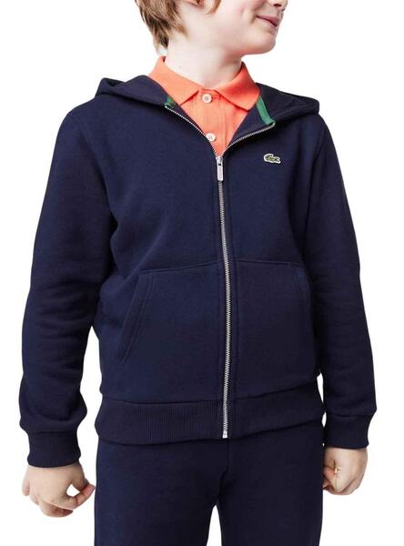 Sweat Lacoste Enfant Bleu Marine Gar on Fille