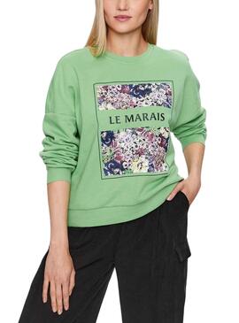 Sweat Only Amour Vert Flores pour Femme