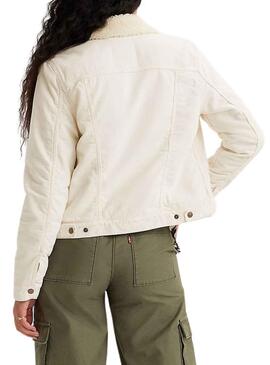 Veste Denim Levis Original Sherpa Beige Femme