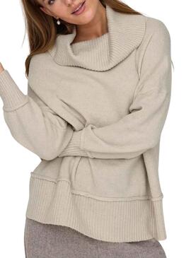Pull Only Hazel Beige pour Femme