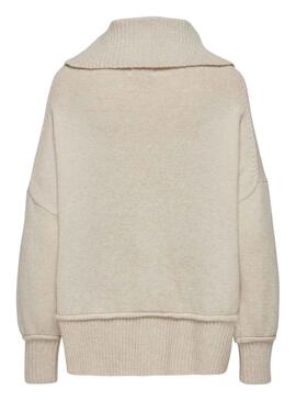 Pull Only Hazel Beige pour Femme