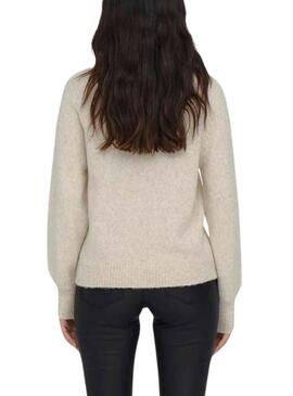 Pull Only Emma Boutons Beige pour Femme