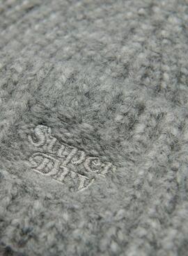 Chapeau Superdry Rib Knit Gris pour Femme