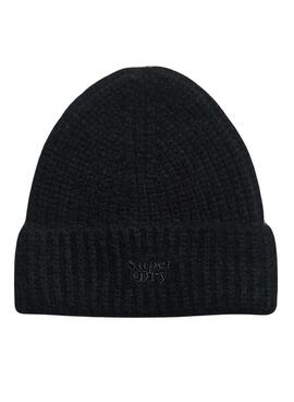 Chapeau Superdry Rib Knit Noire Femme