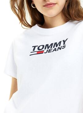 T-Shirt Tommy Jeans Corp Logo Blanc Femme