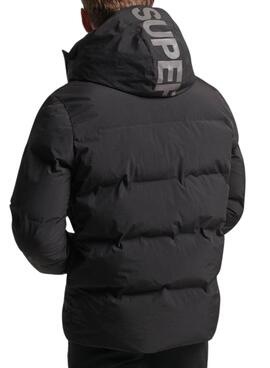 Veste Superdry Hooded Boxy Puffer Noire Homme