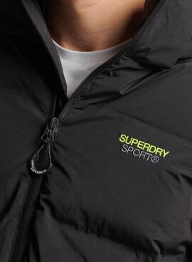 Veste Superdry Hooded Boxy Puffer Noire Homme