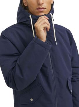 Parka Jack & Jones Boucle Bleu Marine pour Homme