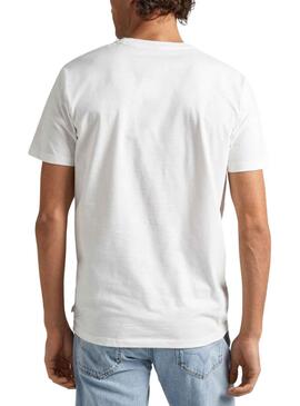 T-Shirt Pepe Jeans Welsch Blanc pour Homme