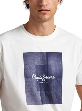 T-Shirt Pepe Jeans Welsch Blanc pour Homme