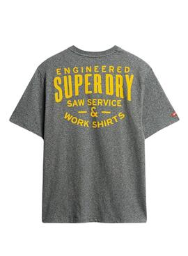 T-Shirt Superdry Workwear Trade Gris pour Homme