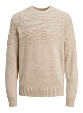 Pull Jack & Jones Jerry Beige pour Homme