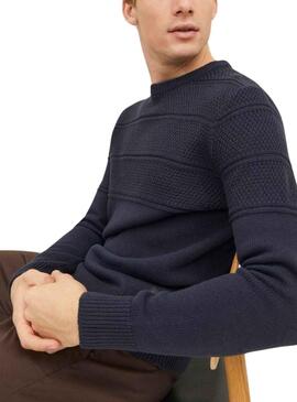 Pull Jack & Jones Jerry Bleu Marine pour Homme