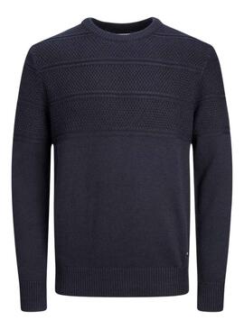 Pull Jack & Jones Jerry Bleu Marine pour Homme