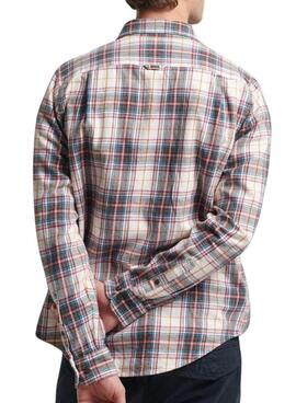Chemise Superdry Cotton Lumberjack Blanc Homme