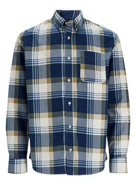 Chemise Jack & Jones Blubrook Cadres Bleu Homme
