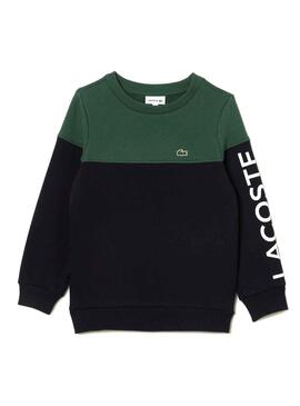 Sweat Lacoste Couleur Block Vert pour Garçon Fille