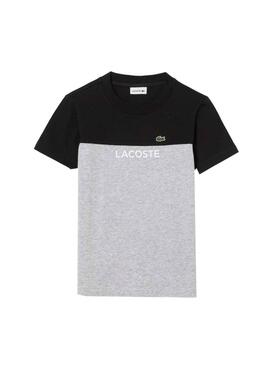 T-Shirt Lacoste Couleur Block Gris pour Garçon Fille