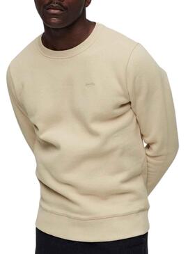 Sweat Superdry Essential Logo Beige pour Homme