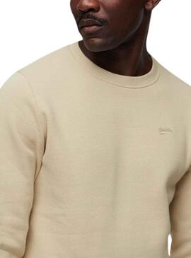 Sweat Superdry Essential Logo Beige pour Homme