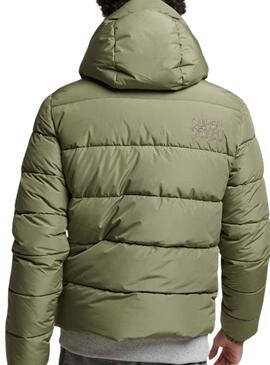 Veste Superdry Sports Puffer verte pour hommes