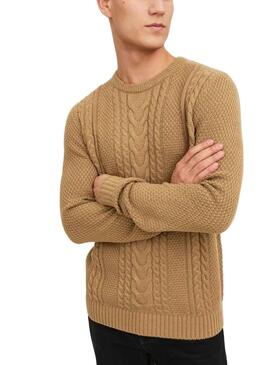 Pull Jack & Jones Craig Knit Marron Homme