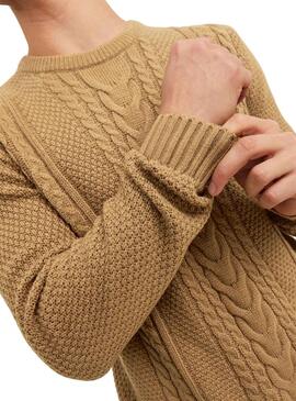 Pull Jack & Jones Craig Knit Marron Homme